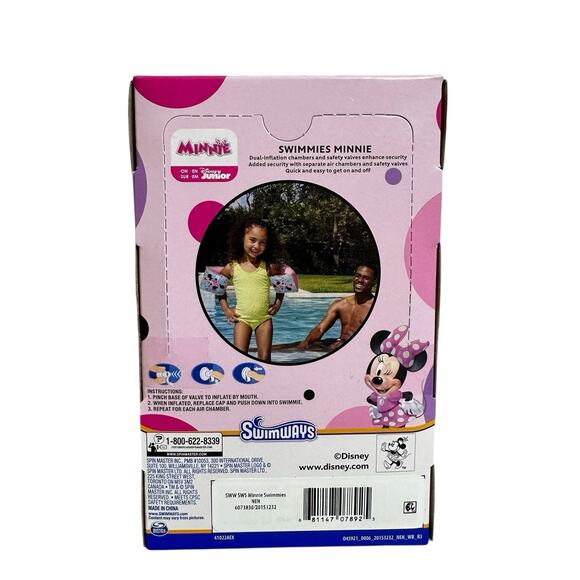 SwimWays Disney Float With Minnie Mouse Swimmies Arm Floaties Kids Ages 3-5 New - Picture 4 of 6
